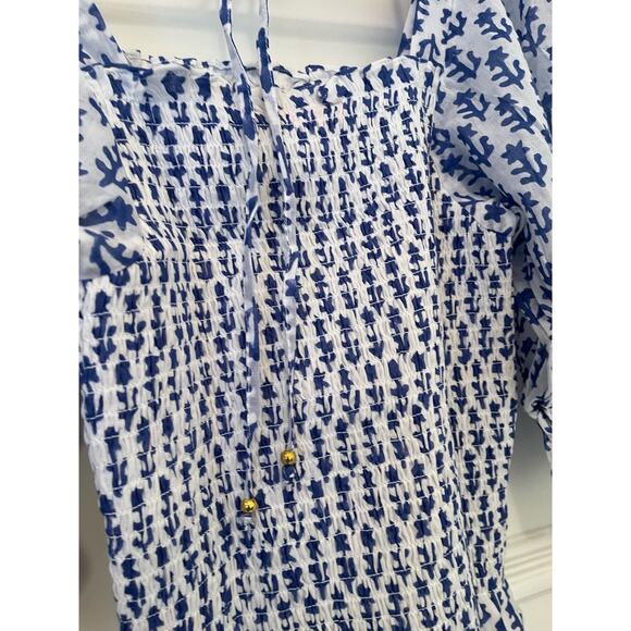 Oliphant Smocked Top, NWT, Flora Blue - Picture 4 of 5